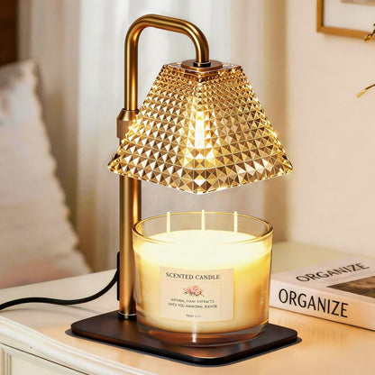 Candle Warmer Lamp with Timer Dimmer Adjustable Height,Electric Dimmable Wax Warmer for Scented Jar Candles,Mom Birthday Gifts for Women,House Warming Gifts New Home Bedroom Decor,Black