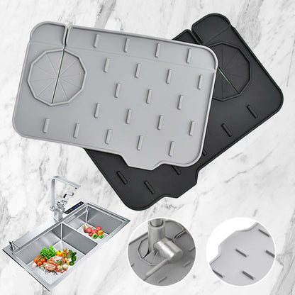 2 Pack Mini Sink Splash Guard, Double Sided Kitchen Faucet Mat | Tap Water Catcher for Bathroom and Corner Basins, Defends Worktops Against Puddles, Gathering Regular Water Drips