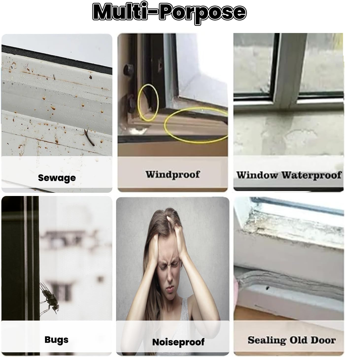 Window Weather Sealing Tape 2 Inch x 33 FT Weather Stripping Residue-Free Clear Window Draft Isolation Sealing Film Caulk Tape for Doors and Shower Glass Gaps Bathroom