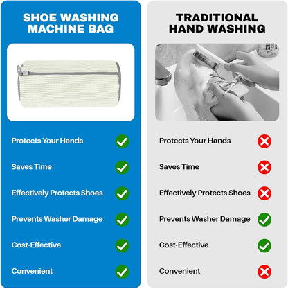 Shoe Washing Machine Bag: Laundry Shoe Bag for Washer and Dryer - 2pc Reusable Shoe Cleaning Bag for Sneaker Tennis Shoes Unstain Cleaner Kit (Yellow 2pcs)