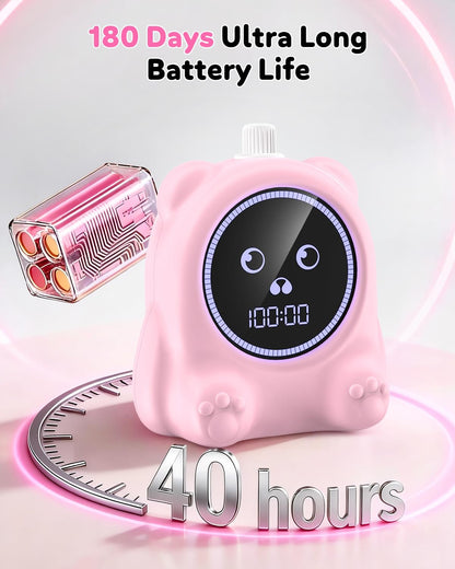 Visual Timer for Kids, 100 Min, Rechargeable Countdown Timers, Adjustable Sound Alert, Adjustable Brightness, Productivity Timers for ADHD, Silent Operation, Desk Time Management Tool for Toddler