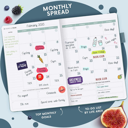 Clever Fox Wellness Planner & Food Journal for Weight Loss, A5 Orange | 5.8"x8.3" nutrition & exercise tracker for women tracking meals, diet & symptom diary, calorie counter notebook, stickers