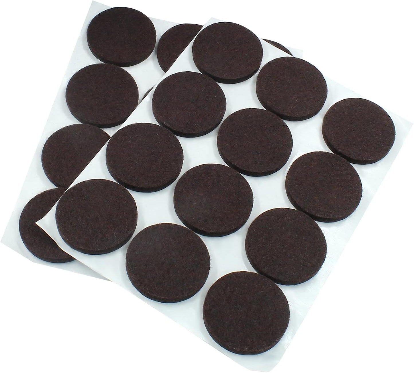 48 Pcs 1-1/2"/38mm Felt Furniture Pads Brown Round | Self Adhesive, 5mm Thick, Anti Scratch Floor Protectors, For Furniture Feet Chair Legs
