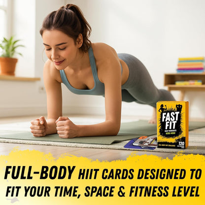 Fast Fit Beast Mode Workout Cards - 120 Tear Resistant HIIT Fitness Deck