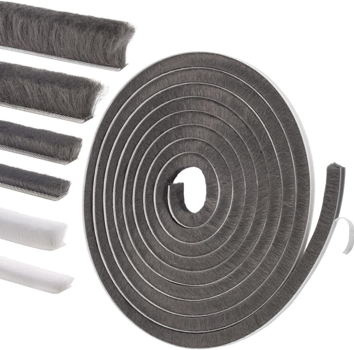 Self-Adhesive Weather Stripping Seal for Doors & Windows – Soundproof Insulation Gap Filler for Sliding, Exterior, Front, and Jamb Frames – 0.2" x 0.35" x 16.5 ft, Gray