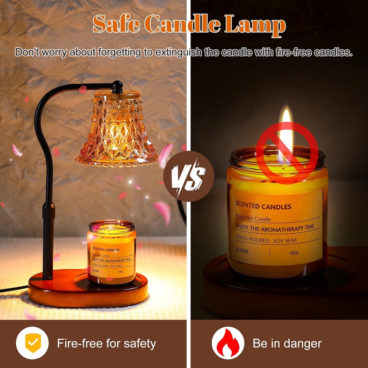 Candle Warmer Lamp with Candle Melter, Electric Candle Lamp Warmer, with Timer & Dimmer Height Adjustable Scented Candles, Mother's Day Christmas Gift for Mom, Candle Warmer Lamp Bulbs for Home Deco