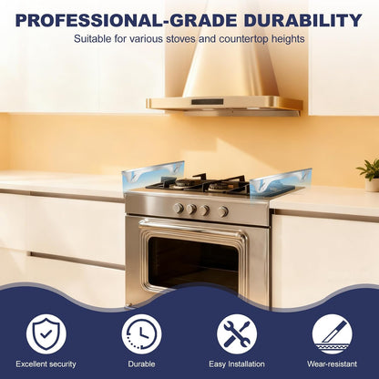 Stainless Steel Stove Gap Cover (2 Pack, Black), Stove Gap Filler for Kitchen, Range Trim Kit, Heat Resistant with Easy Clean, Adjustable Length 13.8” to 27.5”