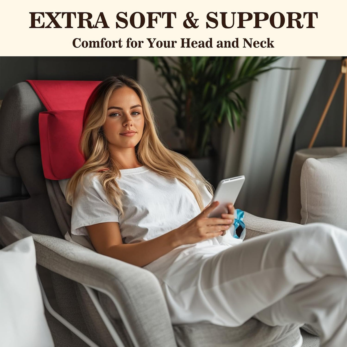 Recliner Headrest Pillow, Adjustable Comfort Neck & Head Support Pillow