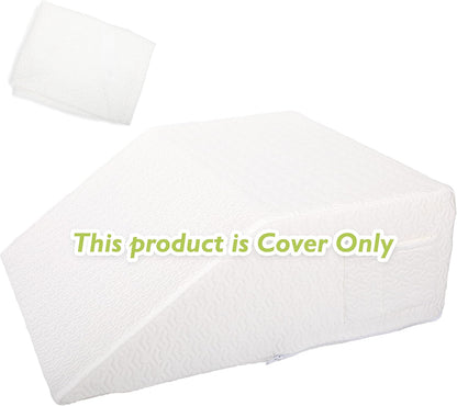 Leg Wedge Pillow Cover 24x21x8 in, Zipper & Pockets, Gray