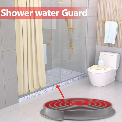 Raycity Silicone Shower Threshold Water Dam Barrier, 39 Inch, Clear | Self-Adhesive Glass Shower Door Bootom Seal Strip, Shower Water Guard Blocker for Walk in Bathroom, Kitchen