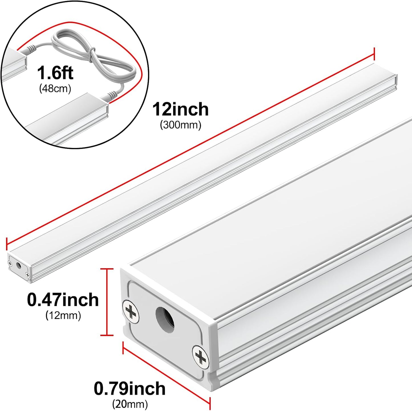 Motion Sensor Cabinet Lighting, 4500K Daylight, 3 Pack 12 inch Linkable