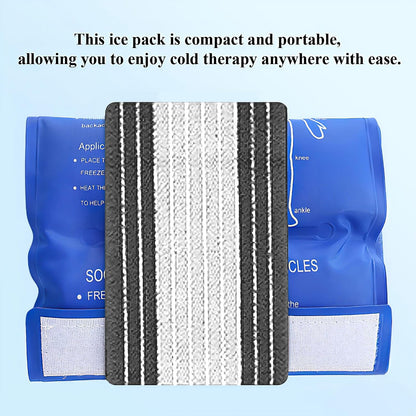 4-Pack Ice Pack Strap,Stretchable- 35.5"x3" Adjustable Hook and Loop Elastic Holder & Resuable Extender Belt for Secure Ice Pack Wrap, Blue