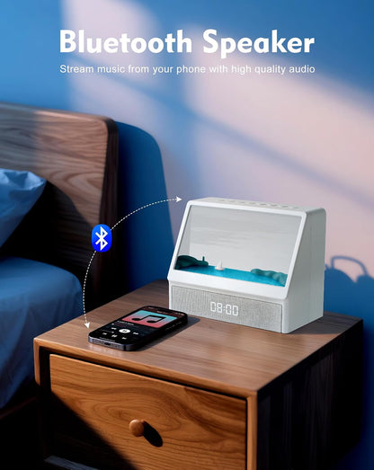 Sunrise Alarm Clock with Sound Machine, Sunlight Alarm Clock with 10 Scene Simulations for Sleep, 12 White Noise Sound Machine with Bluetooth Speaker