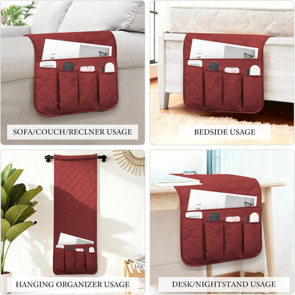 Armchair Caddy for Recliner, Non Slip Sofa Arm Organizer, Sage Green | 5-Pocket Recliner Armrest Organizer, Couch Side Storage Holder for Remotes, Cell Phone, Magazines & Tablets, Machine Washable