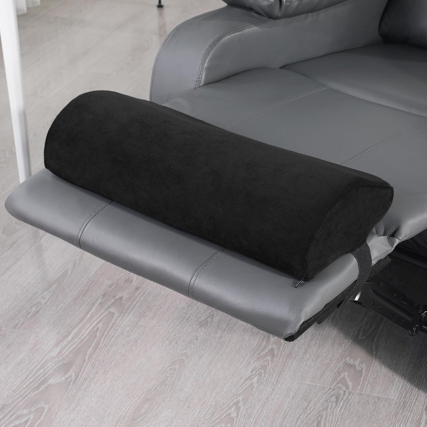 HOMBYS Cervial Neck Pillow for Recliner, Foam Headrest Cushion for Sleeping, Medium Firm Neck Support for Couch, Office Chair and Car, Non-Slip Backing and Elastic Straps, Dark Grey