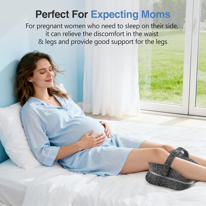 Knee Pillow for Side Sleepers, Memory Foam Leg Pillow for Side Sleeping with Strap, Alignment Pillows Between Legs for Sciatica, Back & Hip Pain Relief (Grey)