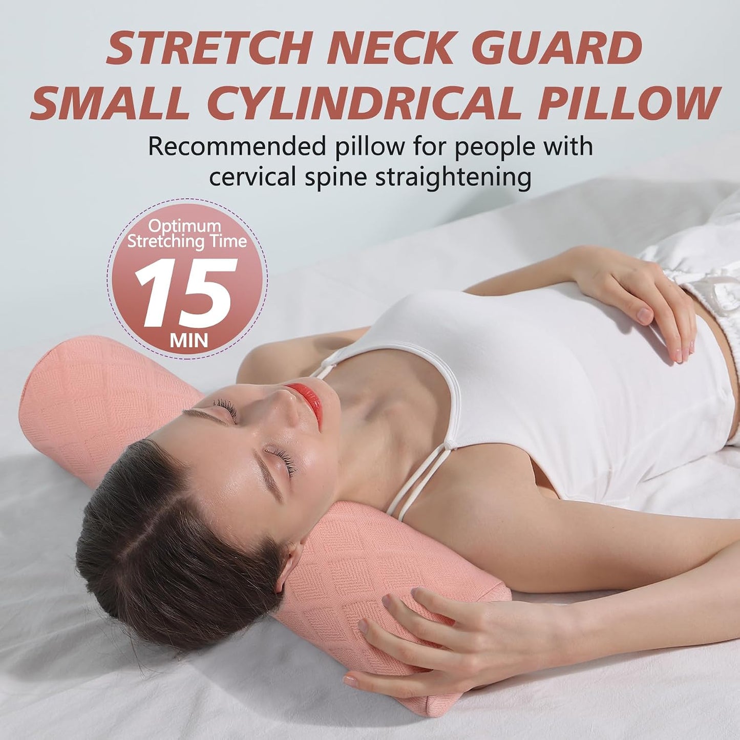 Cozyhealth 3.1" H Small Cervical Roll Pillow, Medium Soft Memory Foam Neck Round Pillow Cylinder Bolster Pillow for Sleeping, Round Neck Support for Bed, Legs, Back and Yoga (Grey, Small - 3.1" H)