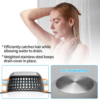 Aluvor Shower Drain Hair Catcher Bathtub Drain Cover Sink Drain Protector | Bathroom Sink & Bathtub Drain Strainer for Pop-Up & Regular Drains, Silver Grey