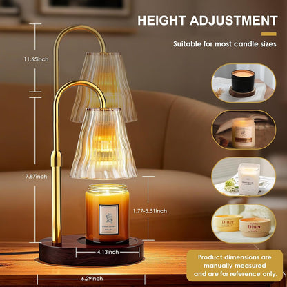 Candle Warmer Lamp with Timer Dimmer, Birthday Gifts for Women Mom Friend Sister, House Warming Gifts New Home Decor, Office Apartment Dorm Room Wax Melt Warmer for Jar Candles with 2 Bulbs