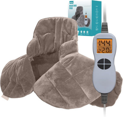 Ruqiji 19" x 24" Weighted Neck&Shoulder Heating Pad, 2.5lbs with 12 Temperature Settings&Countdown Timer,Pain Relief for Neck/Shoulders/Menstrual Pain(Dark Gray)