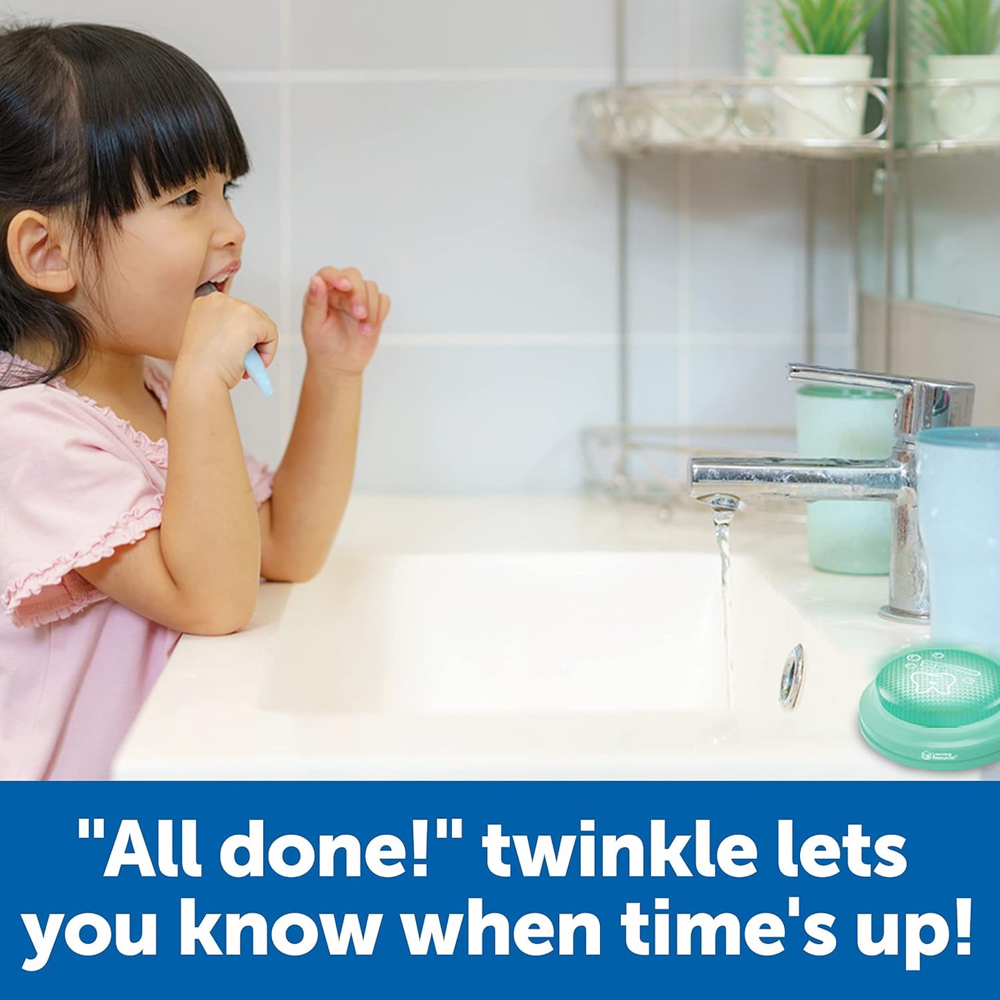 Learning Resources 2 Minute Toothbrushing Timer - Toothbrush Timer for Kids, Timers for Kids Bathroom, Toddler Teeth Brushing Button, Visual Countdown for Tooth Brushing | Toothbrush Timer for Kids, Timers for Kids Bathroom, Toddler Teeth Brushing