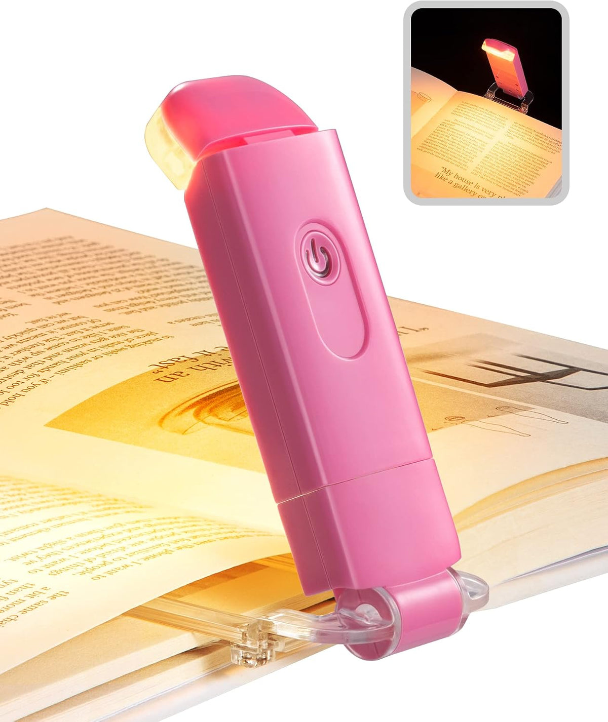 DEWENWILS Book Light, Amber Warm Clip On LED with 3 Adjustable Brightness for Eye Protection, Rechargeable USB Long Lasting Reading Light, Gifts for Bookworms, Kids (Black)
