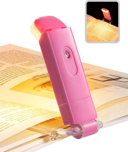 DEWENWILS Book Light, Amber Warm Clip On LED with 3 Adjustable Brightness for Eye Protection, Rechargeable USB Long Lasting Reading Light, Gifts for Bookworms, Kids (Black)