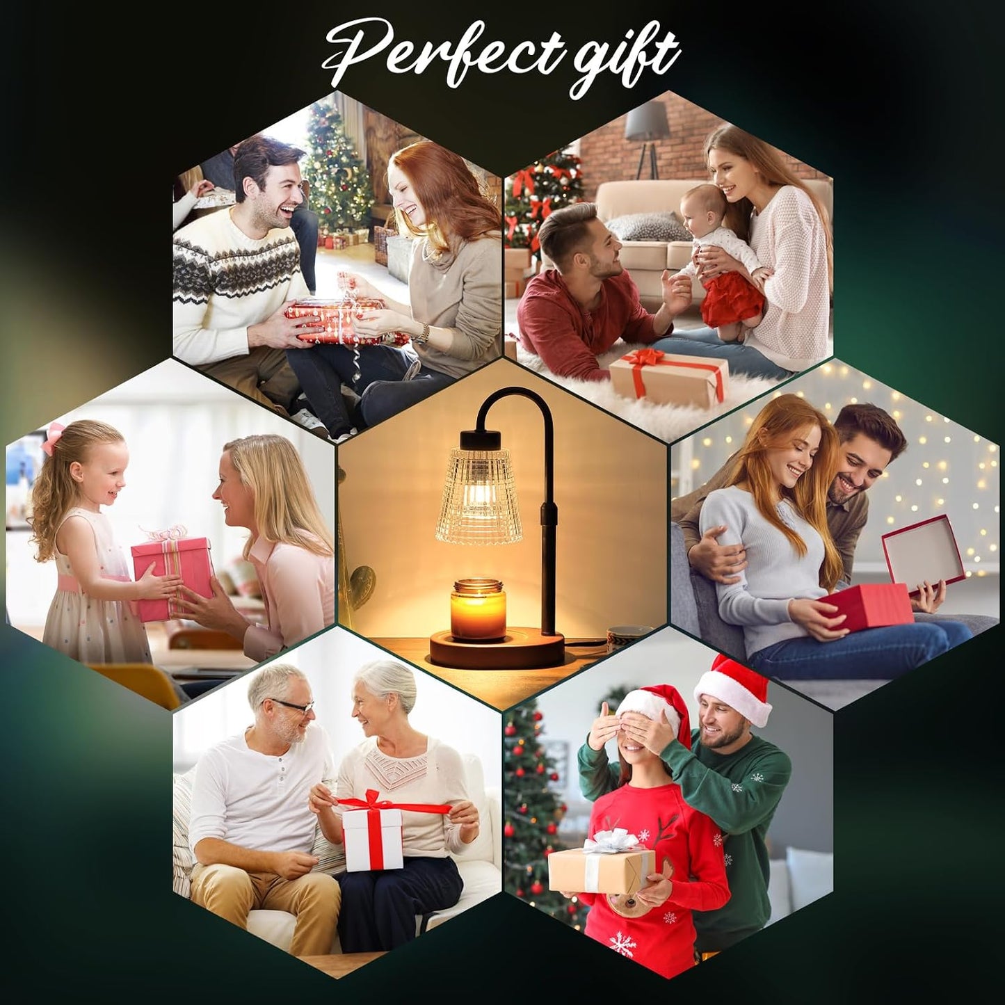 Candle Warmer Lamp with Timer and Dimmer,Electric Gold Light Gifts for Women Melt Wax Warmer Lamp with 2 Bulbs for Candle Jars House Warming New Home Decor Bedroom