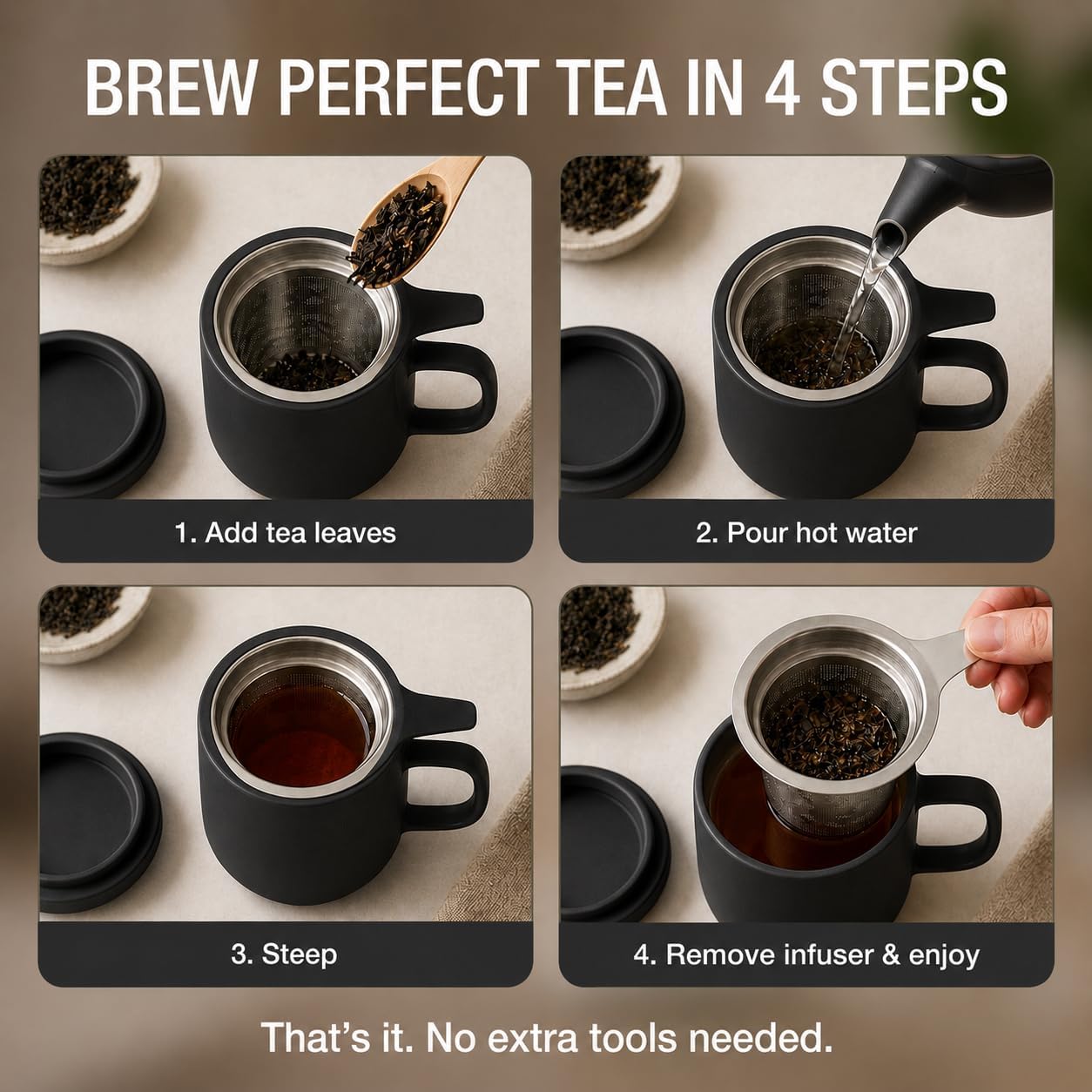 Tealyra - Sumo Porcelain Loose Tea Steeping Mug - 15oz/450 ml Ceramic Tea Cup with Infuser and Lid/Coaster - Extra Fine Stainless Steel Infusion Strainer - For Home or Office - Yellow