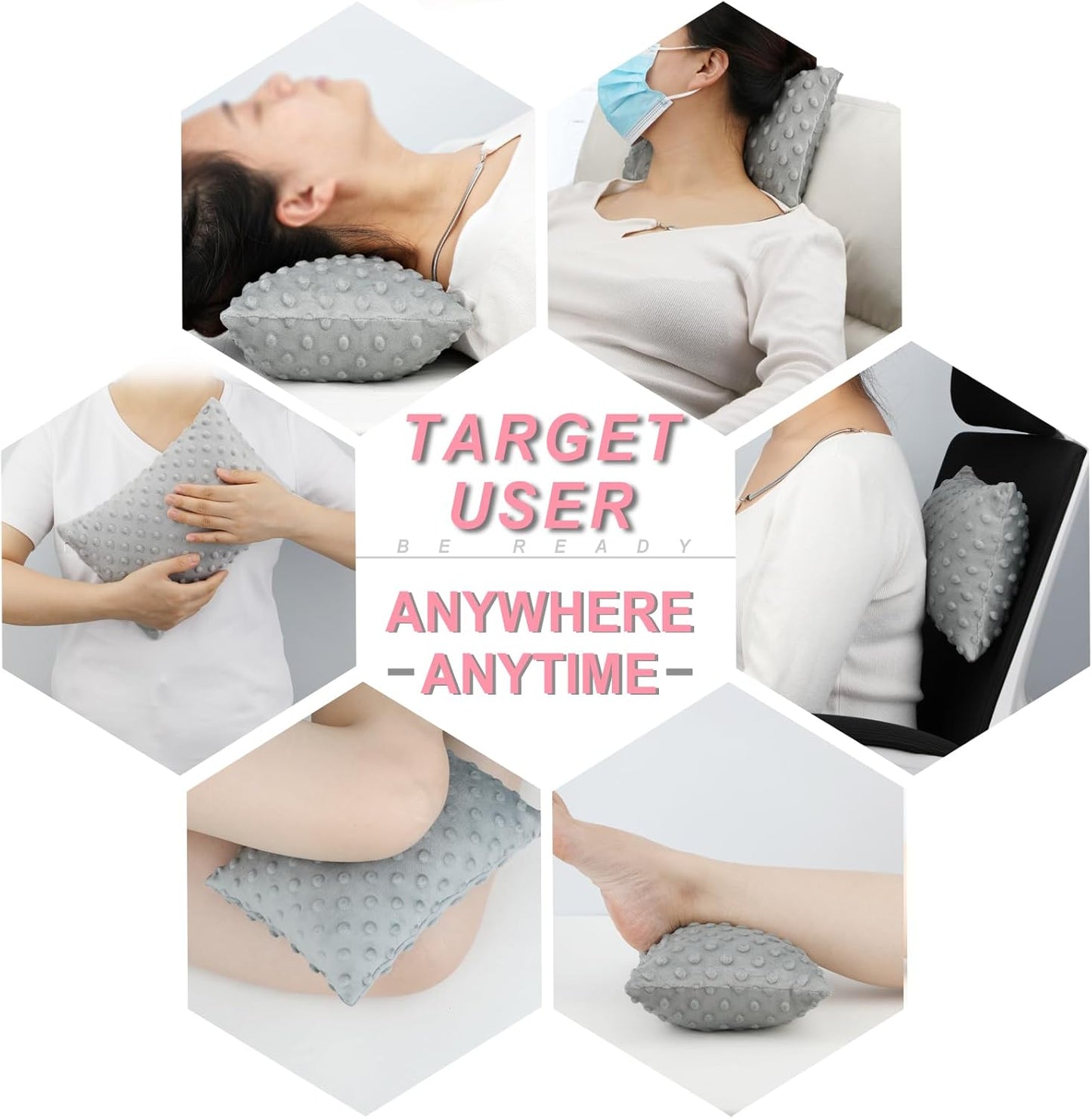 Small Knee Pillow for Side Sleepers, Soft Leg Pillows Relief from Knees, Sciatica, Hips, Joints Between Legs, Back Pain When Side Sleeping, Leg Alignment Knee Support Pillow, Minky Dot Black