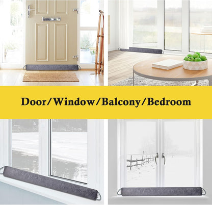 fowong 32" Door Draft Stopper, Weighted Under Door Noise Stopper, Oatmeal | Weighted Fabric Blocks Drafts, Dust & Light, Great for Interior Doors to Help Reduce Noise and Improve Comfort