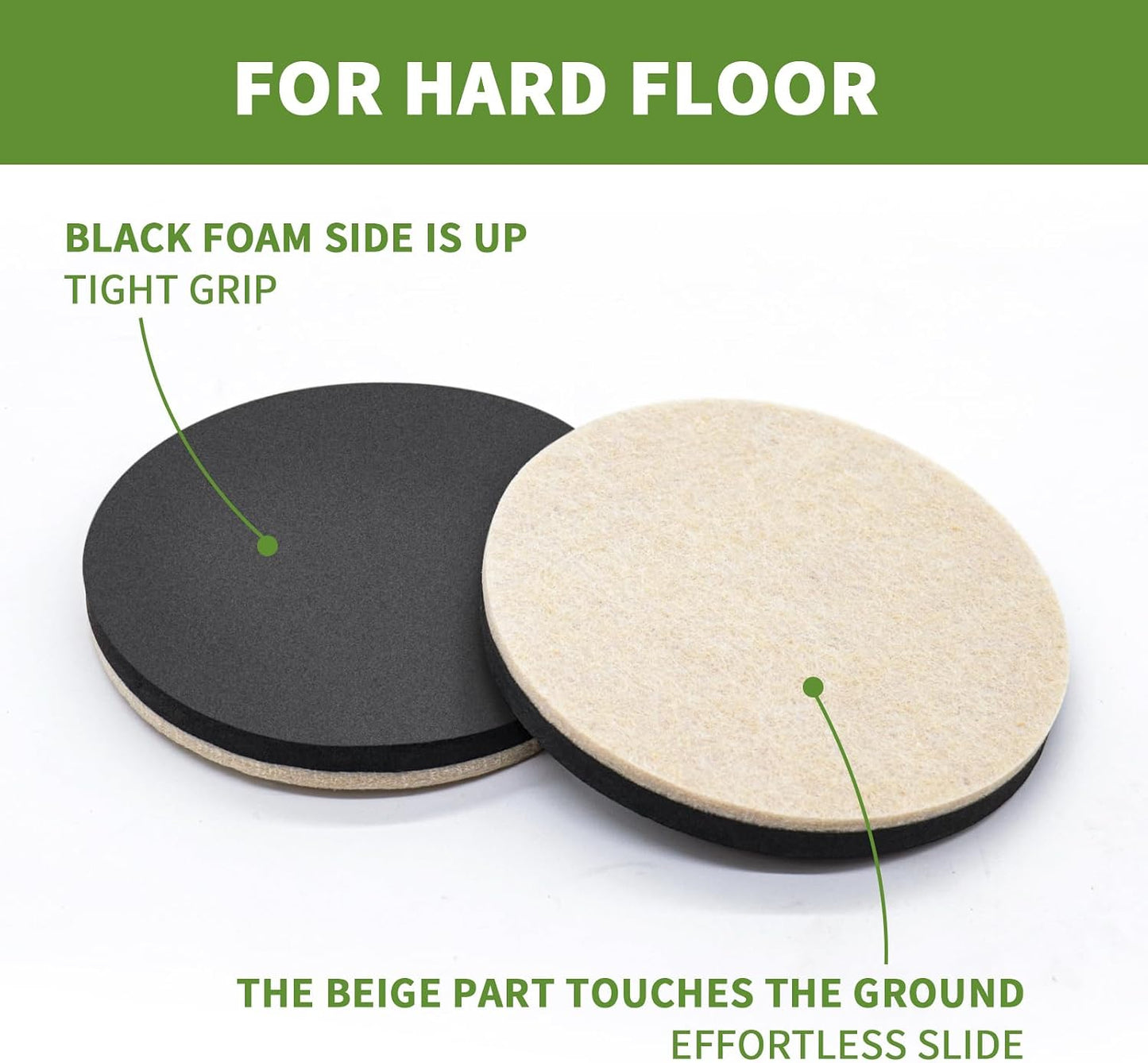 2 in 1 Furniture Sliders, 8 PCS in 3 1/2" or 4", Brown | Furniture Sliders for Hardwood Floors, Furniture Sliders for Carpet, Sliders for Moving Furniture, Furniture Movers Sliders