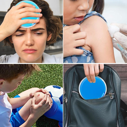 Gel Ice Pack Round Reusable Ice Packs for Injuries Hot and Cold Compress Pain Relief and Swelling Reduction 4 Pcs with 2 Covers