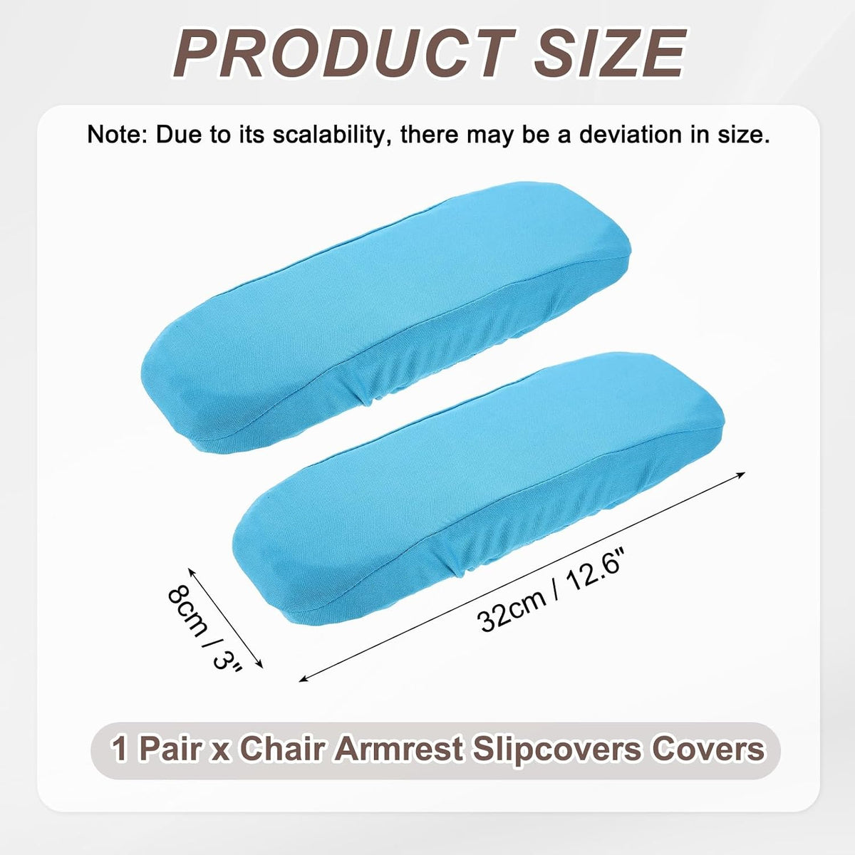 uxcell Chair Armrest Slipcovers Covers, 32 x 8cm Polyester Removable Seat Hand Rest Protector for Office Chairs Desk Chair(Dark Gray)