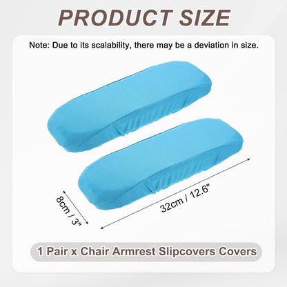 uxcell Chair Armrest Slipcovers Covers, 32 x 8cm Polyester Removable Seat Hand Rest Protector for Office Chairs Desk Chair(Dark Gray)