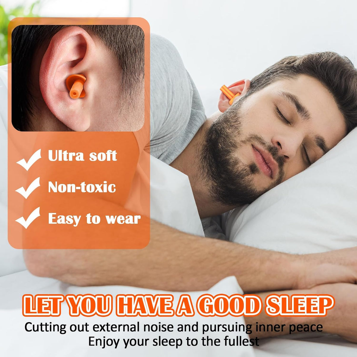 Trelaco 100 Pairs Silicone Ear Plugs Bulk with Case Nrr 29db, Black