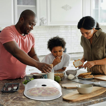 Large Microwave Cover for Food Easy Grip Microwave Splatter Cover Guard Lid with Steam Vent and BPA Free & 11.5 Inch, Dishwasher Safe