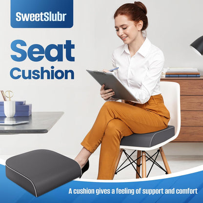 SweetSlubr Memory Foam Seat Cushion, Office Chair Cushion, 3-Inch, Large