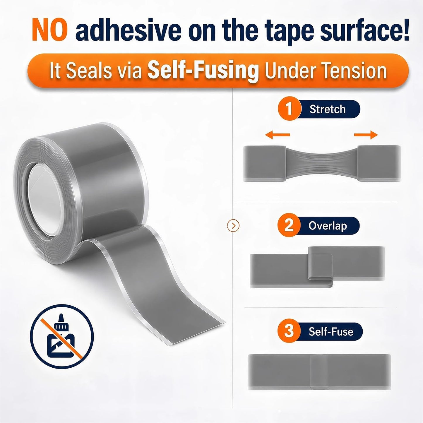 Self Fusing Silicone Tape 2 Rolls Flex Seal Tape 1 Inch x 10 Feet | Waterproof Hose Repair Tape, Silicone Rubber for Plumbing, Pipe Leak Seal, Rescue Tape, Outdoor Coax And Tool Fixation