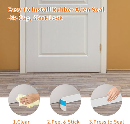 T-Shaped Rubber Weather Stripping Door Seal Extra Thick 2mm, 2 in x 20 Ft Heavy-Duty Alien Draft Seal Insulation Tape for Doors, Windows and Glass Shower Sweep Gaps(Clear)