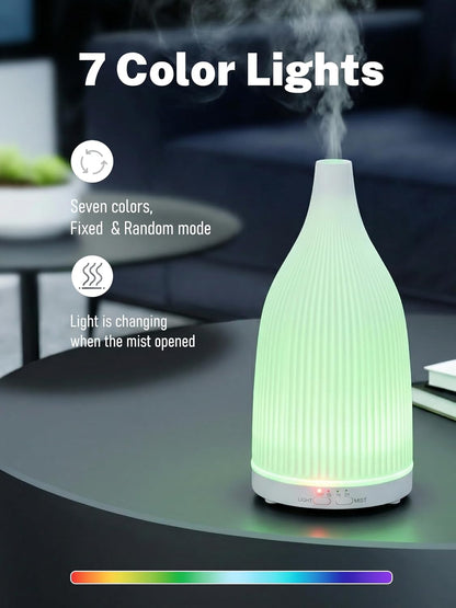 TTJ 70ml Essential Oil Diffuser, Ultrasonic Aromatherapy Diffuser with DC 5V USB Power, Timer Function, Dimmable LED Night Light, Quiet Cool Mist Humidifier for Home Office Bedroom Yoga Spa,One White