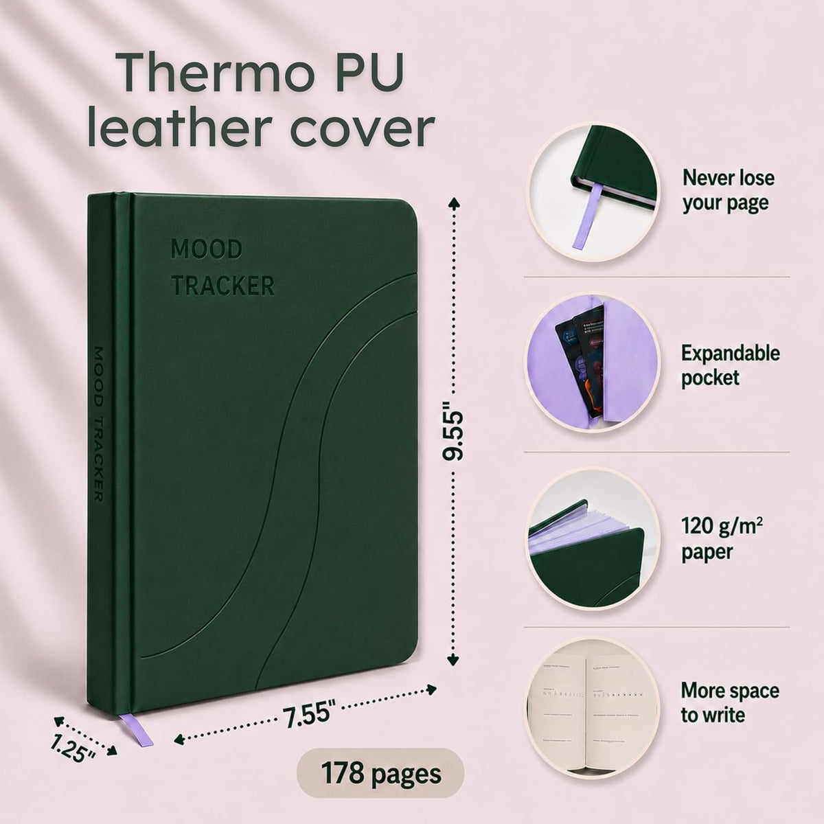 Mood Tracker Journal – Guided 353 Prompts, Gift for Mental Wellness