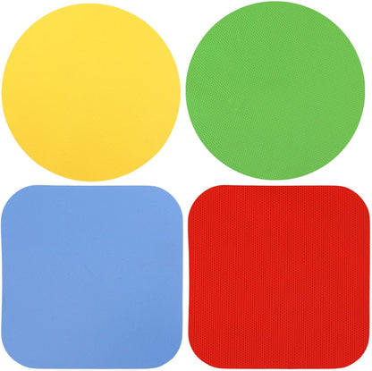 LUTER 4pcs Jar Opener Gripper Pad for Seniors with Weak Hands, Rubber | Multi-function Silicone Bottle Opener Lid Cap Rubber Gripper Pads Kitchen Coasters Gadgets, Light Blue, Green