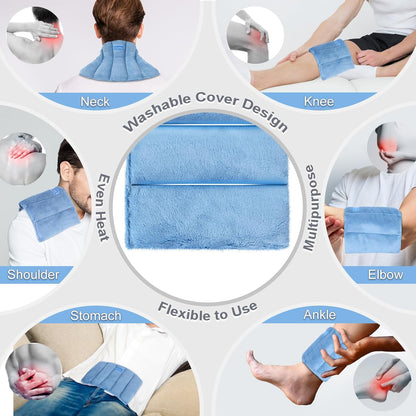 SuzziPad Heating Pad Microwavable, 6.5x12” Reusable Heat Pads for Discomfort Reduction, Moist Heated Pack, Muscle Ache, Soothing Back, Neck and Shoulder Fatigue, Warmer Hot Packs (Purple)