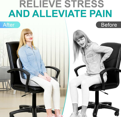 Seat Cushion for Office Chair, Orthopedic and Ergonomic Memory Foam Cushion