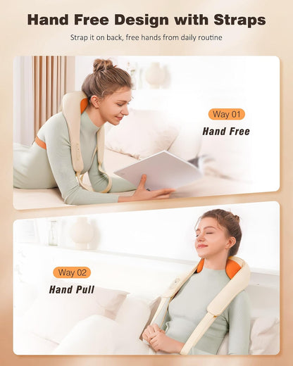 Cordless Neck and Shoulder Massager for Pain Relief Deep Tissue with Heat