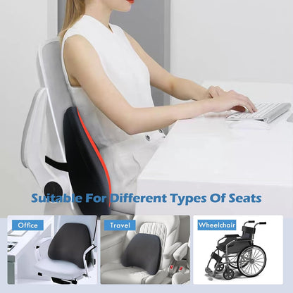 Super Cozy Lumbar Support Pillow for Car/Office Chair, 100% Memory Foam