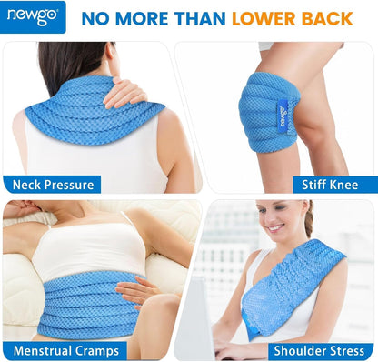 NEWGO Microwavable Heating Pad for Back Pain Relief, Moist Heat Therapy Back Wrap for Waist, Lower Lumbar, Stomach and Shoulder, Warm Compress Pack for Muscle Spasms Sore, Slipped Discs