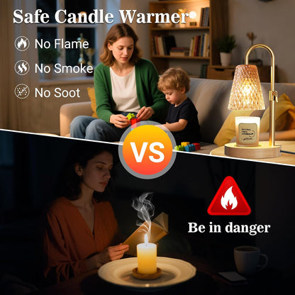 hyrion Candle Warmer Lamp with Timer, Gifts Adjustable Height Candle Lamp