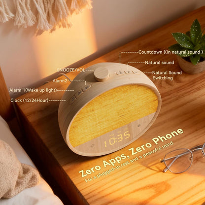Vivilumens Sunrise Alarm Clock for Bedroom, White Noise Sound Machine